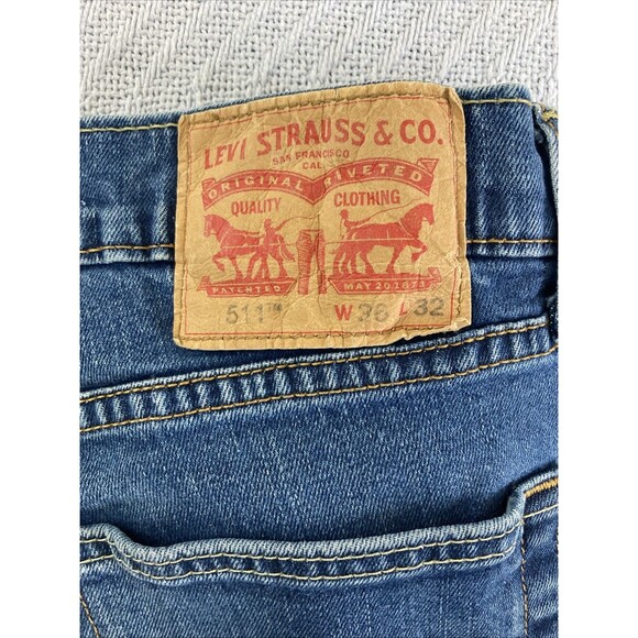 Levi’s 511 Straight Jeans Men’s 36x32 Blue Cotton Stretch Medium Wash - Picture 7 of 11